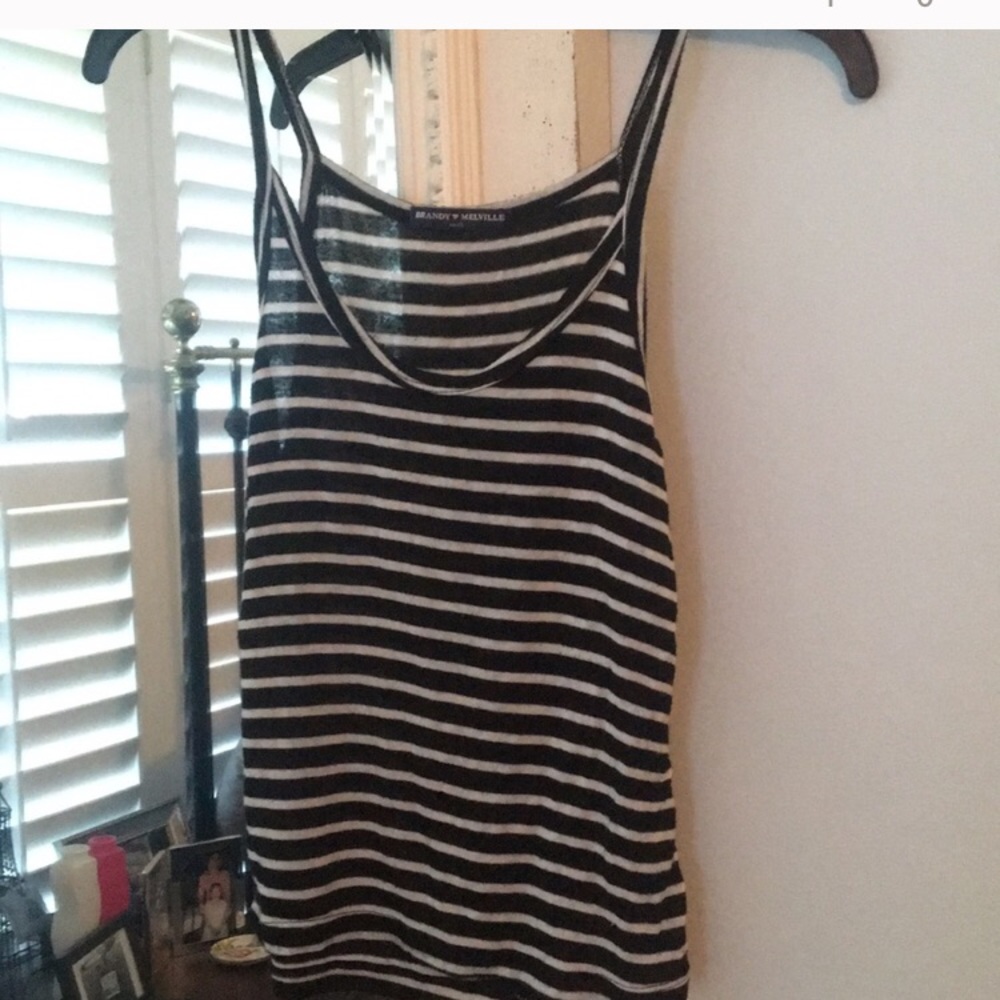 Black and White Striped Tank Top